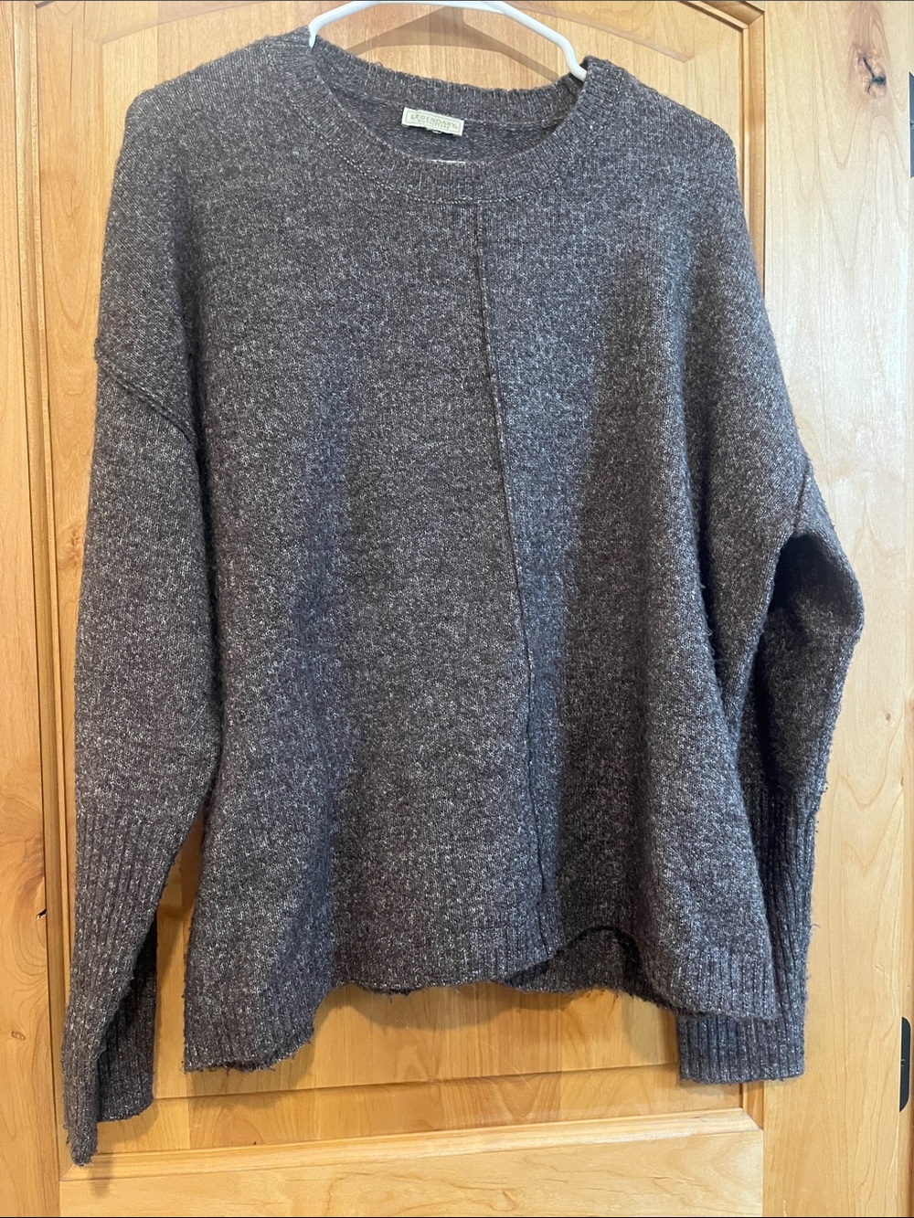 Cozy Crewneck Sweater in Dark Heather Brown